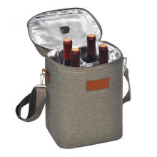 4 Bottle Travel Padded Wine Carrying Cooler Bag with Handle and Adjustable Shoulder Strap Wine Carrier Tote Bag